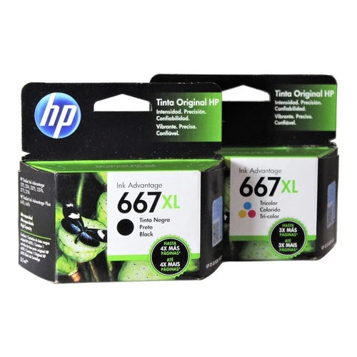 Kit Cartuchos HP 667XL Preto + Colorido – Alta Qualidade | Pronto para Uso